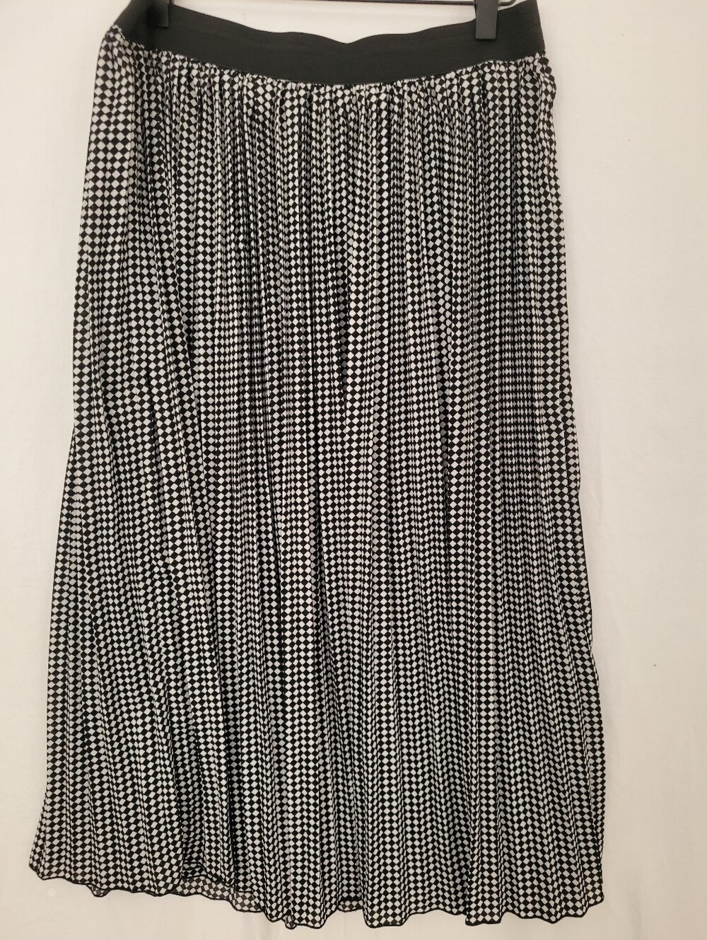 Cynthia Rowley Pleated Black White Pattern Skirt Size XL Casual Flowy